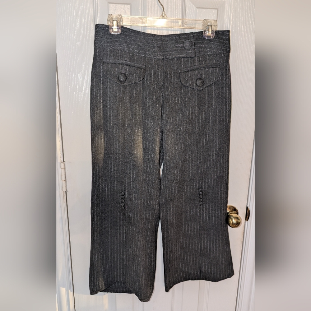 Bebe Charcoal Pinstripe Pants